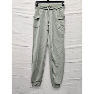 A New Day Womens Cargo Jogger Pants Sage Green Drawstring High Rise Small 1558
